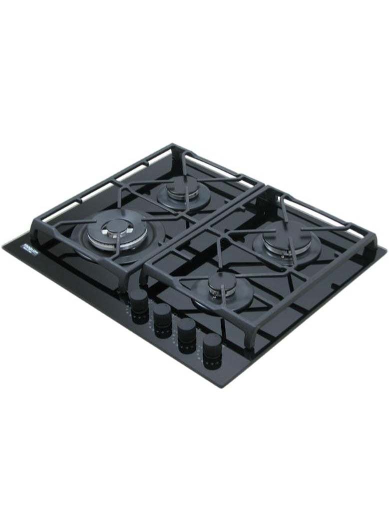 كيتشن لاين مسطح بلت إن، غاز، 60 سم، 4 شعلة، سيراميك، PRE4014 - اسود - Image 2